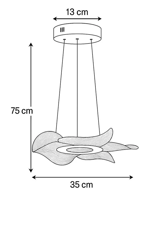 Nergis Gümüş Kumandalı Lüx Led Modern Ledli Avize